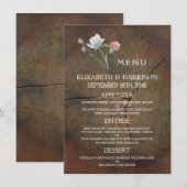 Menu Mariage fleur sauvage en chêne (Devant / Derrière)