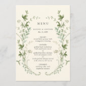 Menu Mariage Fleur sauvage ivoire Elegant (Devant)