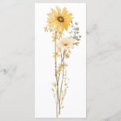 Menu Mariage Fleur sauvage jaune (Dos)