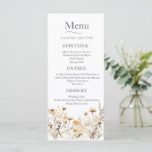 Menu Mariage Fleur sauvage jaune (Debout devant)