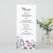 Menu Mariage fleur sauvage lavande rose violet (Debout devant)
