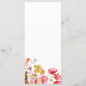 Menu Mariage fleur sauvage lavande rose violet (Dos)