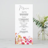 Menu Mariage fleur sauvage lavande rose violet (Debout devant)