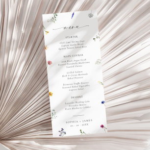 Menu Mariage fleur sauvage minimal