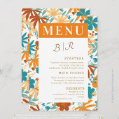 Menu Mariage Fleur sauvage rétroactif Abstrait brillant