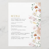 Menu Mariage Fleur sauvage rustique (Devant)