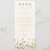 Menu Mariage Fleur sauvage rustique (Devant)