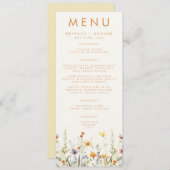 Menu Mariage Fleur sauvage rustique (Devant / Derrière)