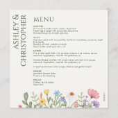 Menu Mariage Fleur sauvage rustique moderne (Devant)