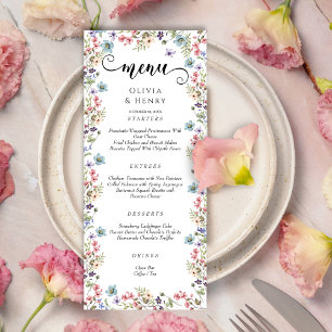 Menu Mariage Fleur sauvage rustique moderne