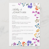 Menu Mariage Fleur sauvage simple et intemporel (Devant)