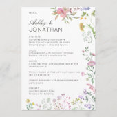 Menu Mariage Fleur sauvage simple et intemporel (Devant)