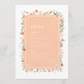 Menu Mariage Fleur sauvage Sunny Apricot ID1023 (Devant)