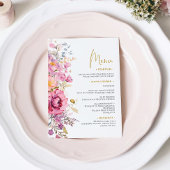 Menu Mariage Fleur sauvage violet