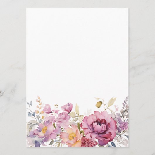 Menu Mariage Fleur sauvage violet (Dos)