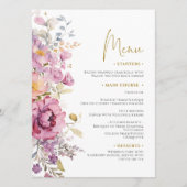Menu Mariage Fleur sauvage violet (Devant)