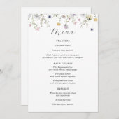 Menu Mariage Fleur sauvage violet Delicy (Devant / Derrière)