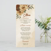 Menu mariage fleuri rustique en terre cuite (Debout devant)