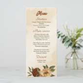 Menu mariage fleuri rustique en terre cuite (Debout devant)