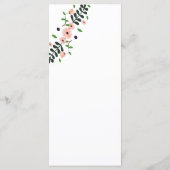 Menu Mariage fleuri violet cadre d'or géométrique (Dos)