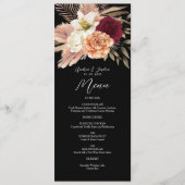 Menu Mariage Fleuris Noir Bourgogne (Devant)