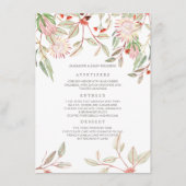 Menu Mariage Fleurs australiennes Rose-Bleu (Devant)