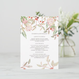 Menu Mariage Fleurs australiennes Rose-Bleu