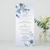 Menu Mariage Fleurs Bleues Botaniques (Debout devant)