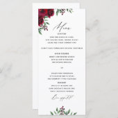 Menu Mariage Fleurs Bourgogne (Devant / Derrière)