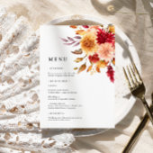 Menu Mariage Fleurs d'automne