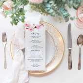 Menu Mariage Fleurs de cerisiers roses vifs
