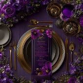 Menu Mariage Fleurs de Luxe Violettes Lumineuses