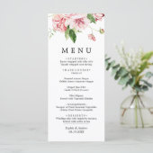 Menu Mariage Fleurs de pivoines roses (Debout devant)