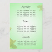 menu mariage, fleurs de tulipe jaune (Dos)