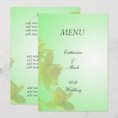 menu mariage, fleurs de tulipe jaune (Devant / Derrière)