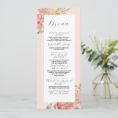 Menu Mariage Fleurs d'été Aquarelle Réception (Debout devant)