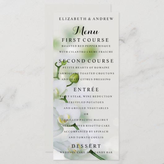 Menu Mariage Fleurs d'orchidées (Devant / Derrière)