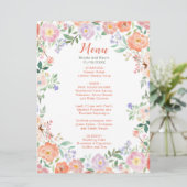 Menu Mariage Fleurs florales printanières (Debout devant)