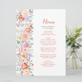 Menu Mariage Fleurs florales printanières (Debout devant)