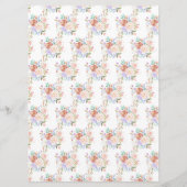 Menu Mariage Fleurs florales printanières (Dos)