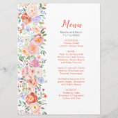 Menu Mariage Fleurs florales printanières (Devant)