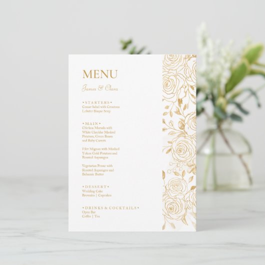 Menu Mariage Fleurs GILDED (Debout devant)