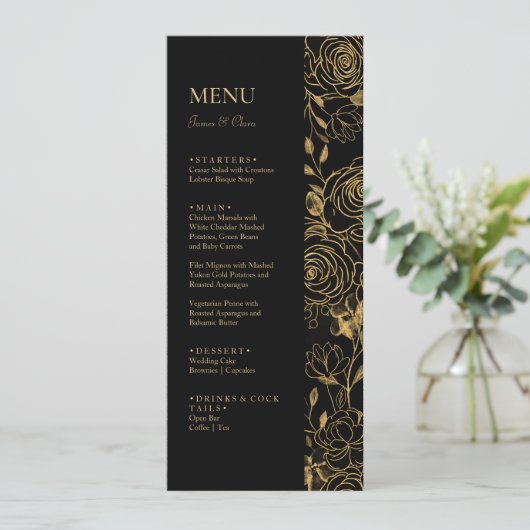 Menu Mariage Fleurs GILDED (Debout devant)