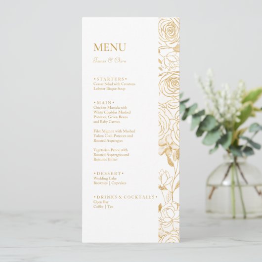 Menu Mariage Fleurs GILDED (Debout devant)