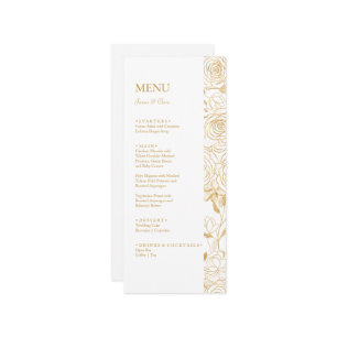 Menu Mariage Fleurs GILDED