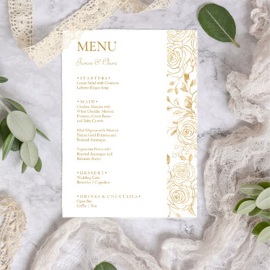Menu Mariage Fleurs GILDED