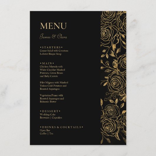 Menu Mariage Fleurs GILDED (Devant)