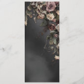 Menu Mariage Fleurs Gothiques Noires et Brume (Dos)