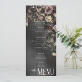Menu Mariage Fleurs Gothiques Noires et Brume (Debout devant)