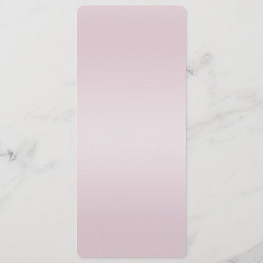 Menu Mariage Fleurs roses modernes (Dos)